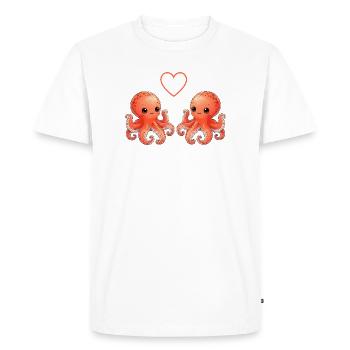 Octopus Love - Men's Premium Organic T-Shirt - white - Front - Nico (187cm)