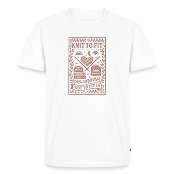 Tricoter au lieu d’ajuster | Laine pour hommes - T-shirt Premium bio Homme - blanc - Devant - Nico (187cm)