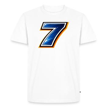 Maillot de football numéro 7 design sportif - T-shirt Premium bio Homme - blanc - Devant - Nico (187cm)