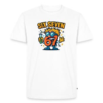 Six Seven 67 Science Humor Nerd Gift Idea - Men's Premium Organic T-Shirt - white - Front - Nico (187cm)