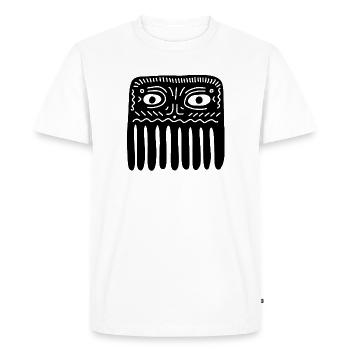 Graphique du Masque spirituel Gardien Ancien - T-shirt Premium bio Homme - blanc - Devant - Nico (187cm)