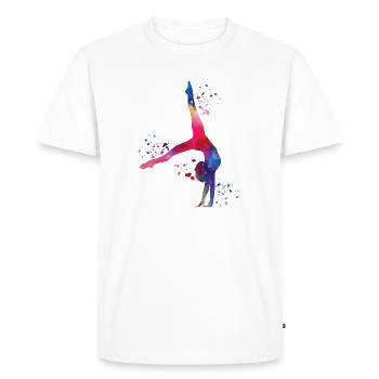 Gymnaste avec massues gymnastique rythmique - T-shirt Premium bio Homme - blanc - Devant - Nico (187cm)