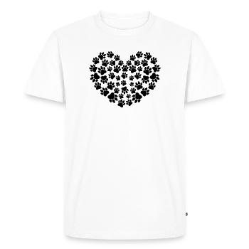Cœur de pattes de chien - T-shirt Premium bio Homme - blanc - Devant - Nico (187cm)