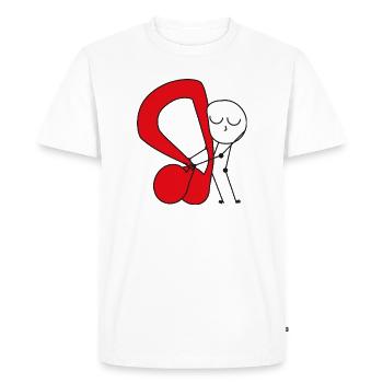 Câlin Note Musique Rouge - T-shirt Premium bio Homme - blanc - Devant - Nico (187cm)