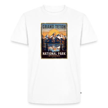 Affiche rétro Grand Teton Wyoming - T-shirt Premium bio Homme - blanc - Devant - Nico (187cm)