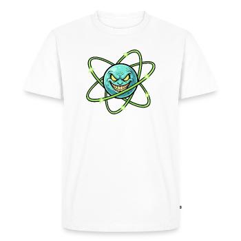 Grim Moon with Atomic Ring - Men's Premium Organic T-Shirt - white - Front - Nico (187cm)