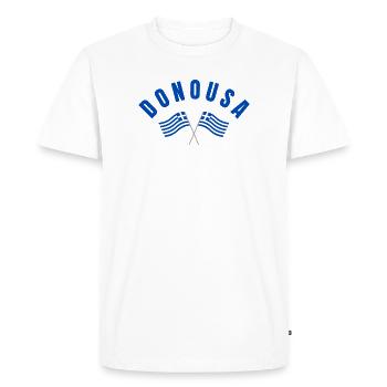 Donousha Crossed Flags Emblem - Men's Premium Organic T-Shirt - white - Front - Nico (187cm)