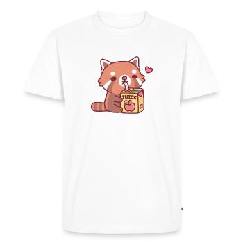 Le mignon panda roux adore le jus de pomme - T-shirt Premium bio Homme - blanc - Devant - Nico (187cm)