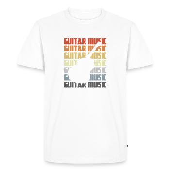 Guitare Music Look Vintage - T-shirt Premium bio Homme - blanc - Devant - Nico (187cm)