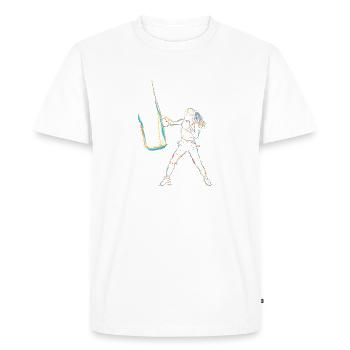 Boxer Drawing - Men's Premium Organic T-Shirt - white - Front - Nico (187cm)