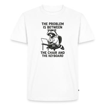 Problem between chair and keyboard - Men's Premium Organic T-Shirt - white - Front - Nico (187cm)