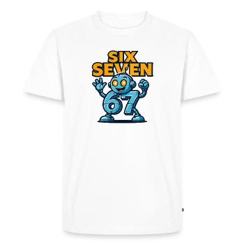 Six Seven 67 Robot Robot Brainrot italien Humour - T-shirt Premium bio Homme - blanc - Devant - Nico (187cm)