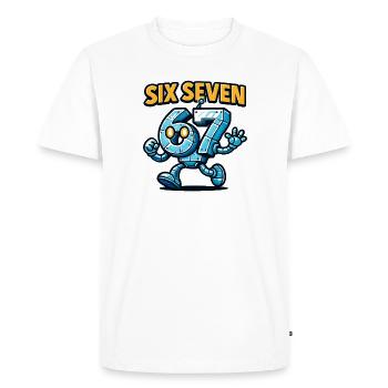 Six Seven 67 Robot Robot Brainrot italien Humour - T-shirt Premium bio Homme - blanc - Devant - Nico (187cm)