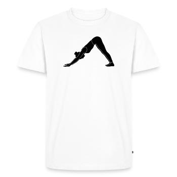 Downward Facing Dog Yoga Silhouette - Men's Premium Organic T-Shirt - white - Front - Nico (187cm)