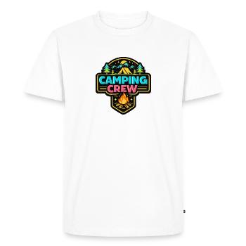 Badge néon de l’équipe de camping - T-shirt Premium bio Homme - blanc - Devant - Nico (187cm)