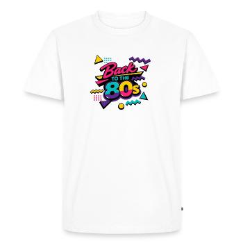 Back to the 80s Neon Pop - Men's Premium Organic T-Shirt - white - Front - Nico (187cm)