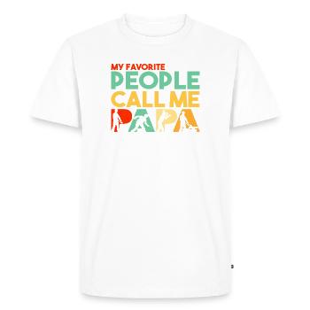 Mes personnes préférées m’appellent Papa Ouvrier de l’Acier - T-shirt Premium bio Homme - blanc - Devant - Nico (187cm)