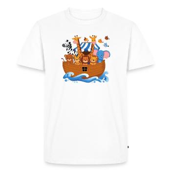 Noah's Ark Animals for Kids Cute Giraffe Elephant - Men's Premium Organic T-Shirt - white - Front - Nico (187cm)