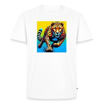 cheetah - Men's Premium Organic T-Shirt - white - Front - Nico (187cm)