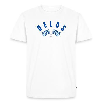 Delos Crossed Greek Flags  - Men's Premium Organic T-Shirt - white - Front - Nico (187cm)