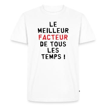 Meilleur facteur de tous les temps cadeau - T-shirt Premium bio Homme - blanc - Devant - Nico (187cm)