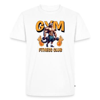 Gym Fitness Club – Force & Mode de vie - T-shirt Premium bio Homme - blanc - Devant - Nico (187cm)