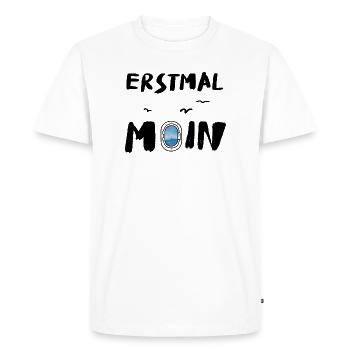 First of all, Moin Spruch Norddeutsch Platt - Men's Premium Organic T-Shirt - white - Front - Nico (187cm)