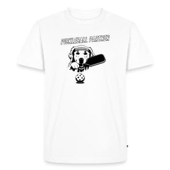 Compagnon de pickleball mignon - T-shirt Premium bio Homme - blanc - Devant - Nico (187cm)