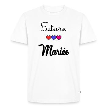 FUTURE MARIEE. JE PEUX PAS. MARIE. FUTUR MARIE - T-shirt Premium bio Homme - blanc - Devant - Nico (187cm)