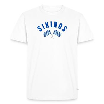Sikinos Greek Flags  - Men's Premium Organic T-Shirt - white - Front - Nico (187cm)