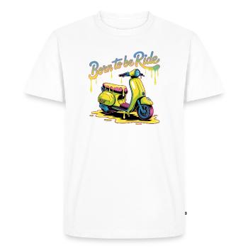 Born To Ride Scooter Neon Splash - Men's Premium Organic T-Shirt - white - Front - Nico (187cm)