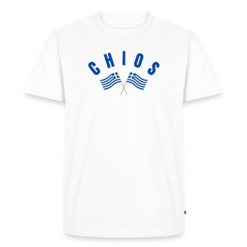 Chios Crossed Greek Flags  - Men's Premium Organic T-Shirt - white - Front - Nico (187cm)