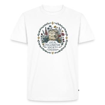 Société locale des pollinisateurs - Apiculteur de jardins potagers - T-shirt Premium bio Homme - blanc - Devant - Nico (187cm)