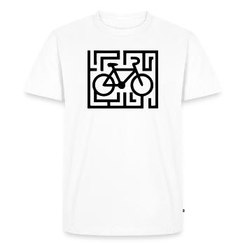 Tricky Bike Maze Puzzles - Men's Premium Organic T-Shirt - white - Front - Nico (187cm)