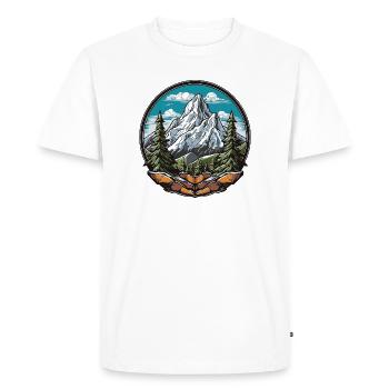 Summit dream in the forest panorama - Men's Premium Organic T-Shirt - white - Front - Nico (187cm)