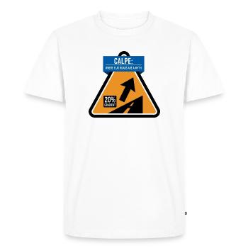 Panneau routier raide de Calpe Cycling - T-shirt Premium bio Homme - blanc - Devant - Nico (187cm)