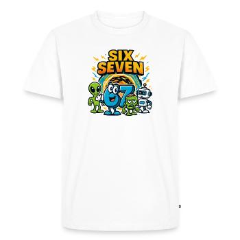 Six Seven 67 Italian Brainrot Nerd Humor Funny - Men's Premium Organic T-Shirt - white - Front - Nico (187cm)