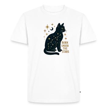 Constellation du Chat Stellaire - T-shirt Premium bio Homme - blanc - Devant - Nico (187cm)