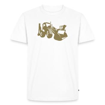 Chargeuse sur pneus d’excavatrice Opérateur d’équipement de construction Silhouette - T-shirt Premium bio Homme - blanc - Devant - Nico (187cm)