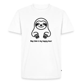 Cuddly Sloth Cartoon - Men's Premium Organic T-Shirt - white - Front - Nico (187cm)
