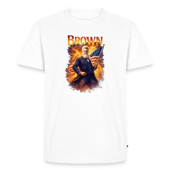 John Brown Drapeau des États-Unis - T-shirt Premium bio Homme - blanc - Devant - Nico (187cm)