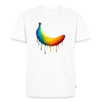 Banana with a colourful gradient - Men's Premium Organic T-Shirt - white - Front - Nico (187cm)