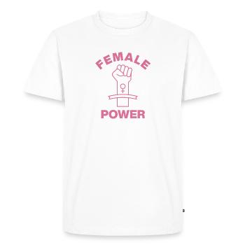 POUVOIR FÉMININ – GIRL POWER FAUST ! ♀ SŒURS FILLES - T-shirt Premium bio Homme - blanc - Devant - Nico (187cm)