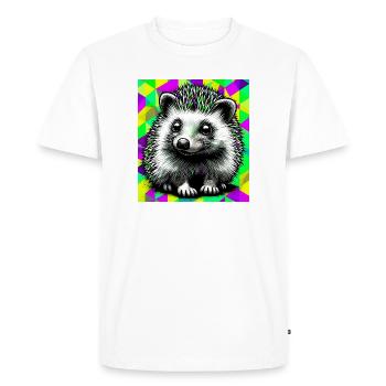 hedgehog - Men's Premium Organic T-Shirt - white - Front - Nico (187cm)