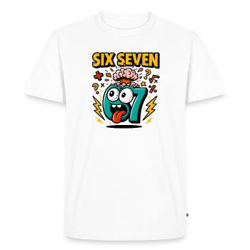 Six Seven 67 Italian Brainrot Nerd Humor Funny - Men's Premium Organic T-Shirt - white - Front - Nico (187cm)