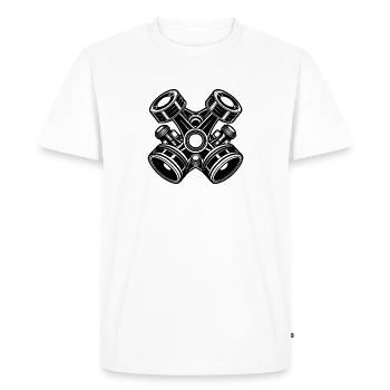 Pistons de moteur automobile - T-shirt Premium bio Homme - blanc - Devant - Nico (187cm)