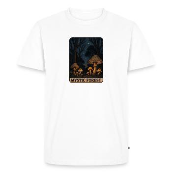 Mystical Forest of Glowing Mushrooms - Men's Premium Organic T-Shirt - white - Front - Nico (187cm)
