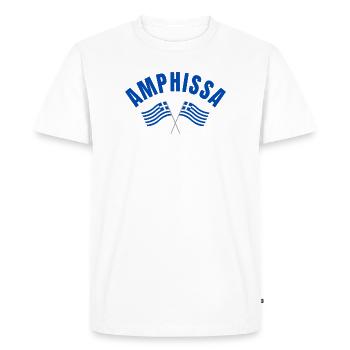 Amphissa Greek Flags  - Men's Premium Organic T-Shirt - white - Front - Nico (187cm)