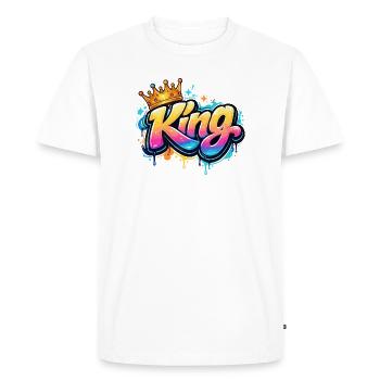 Roi royal du graffiti - T-shirt Premium bio Homme - blanc - Devant - Nico (187cm)