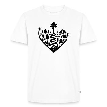 Sentier de randonnée nature d’aventure - T-shirt Premium bio Homme - blanc - Devant - Nico (187cm)